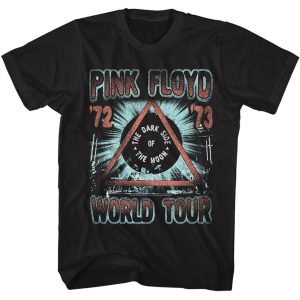 Pink Floyd '72-'73 World Tour T-shirt featuring "The Dark Side of the Moon" album design.